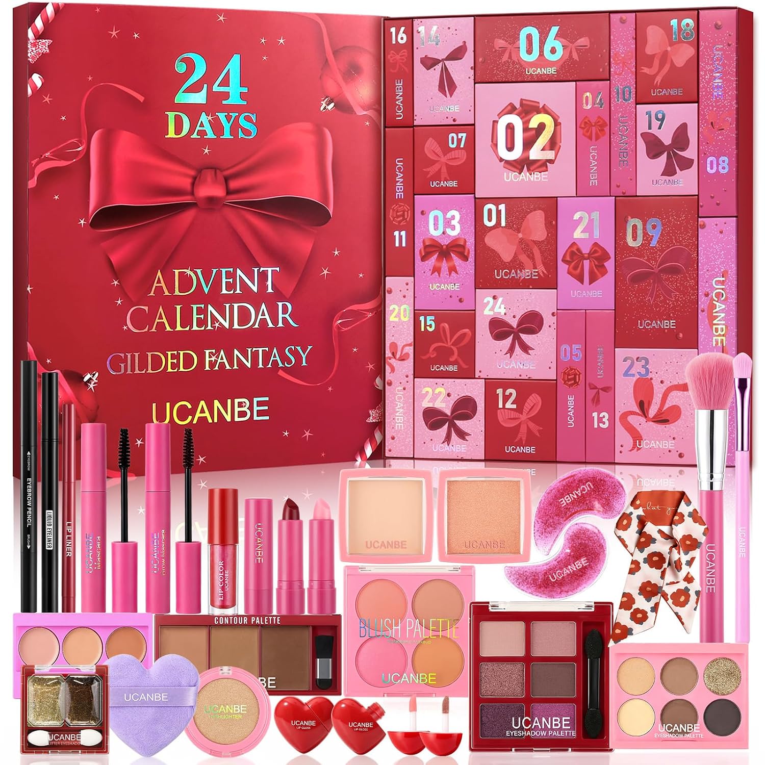 UCANBE Adventskalender Beauty 2026,24Tage Kosmetik Adventskalender Geschenk | Jeden Tag Neue Überraschungen Entdecken,die Weihnachtsfreude in 24 kleine Glücksmomente Aufteilen – Adventskalender 2026 von UCANBE