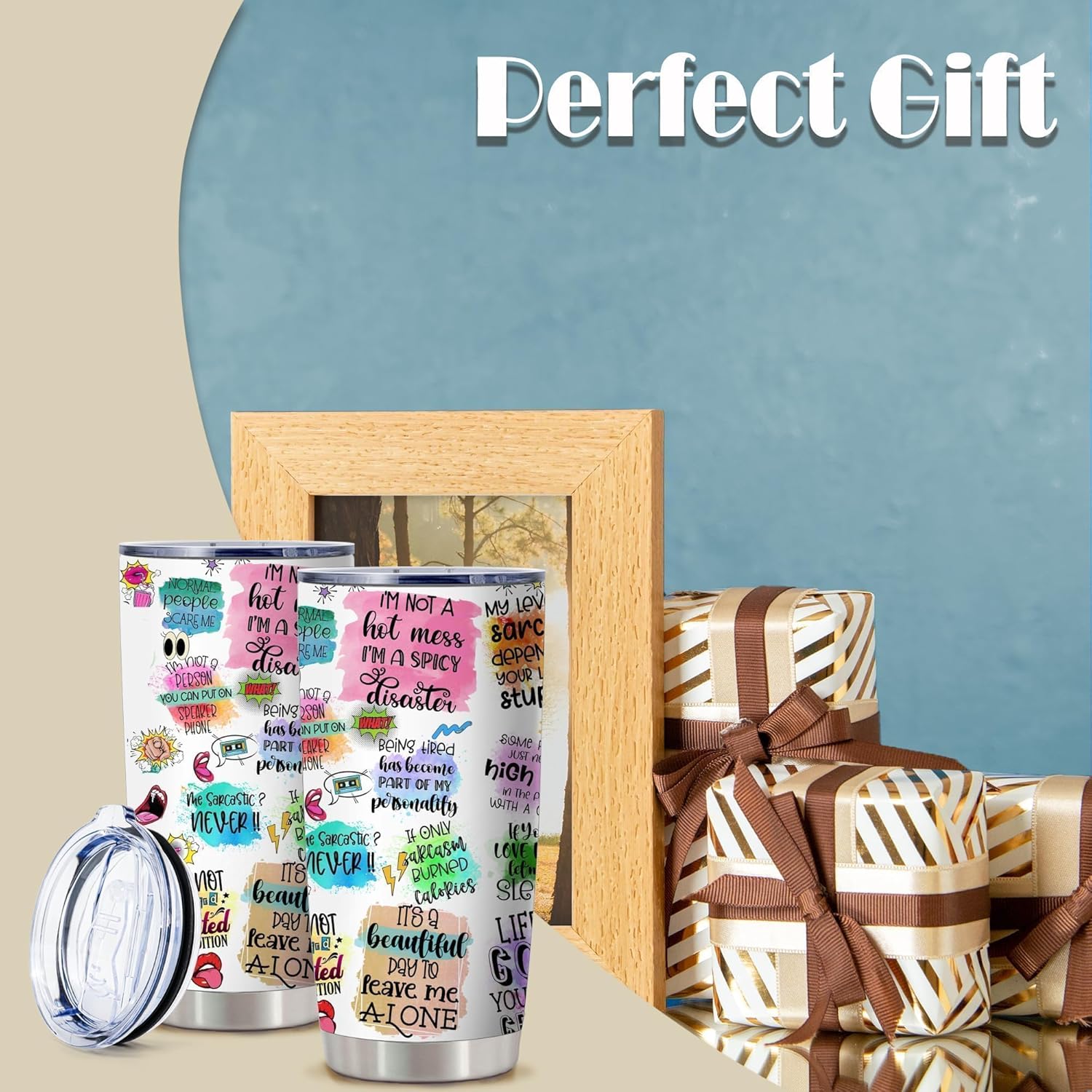 20 Oz Funny Sarcastic Quotes for Women,Birthday Gift for Women Girls,Idea for Best Friend Bestie, Coworker Mom Wife Coffee Travel Mug,Mom's Day Present,Multicoloured Insulated Tumbler with Lid,1 Pcs - Image 6