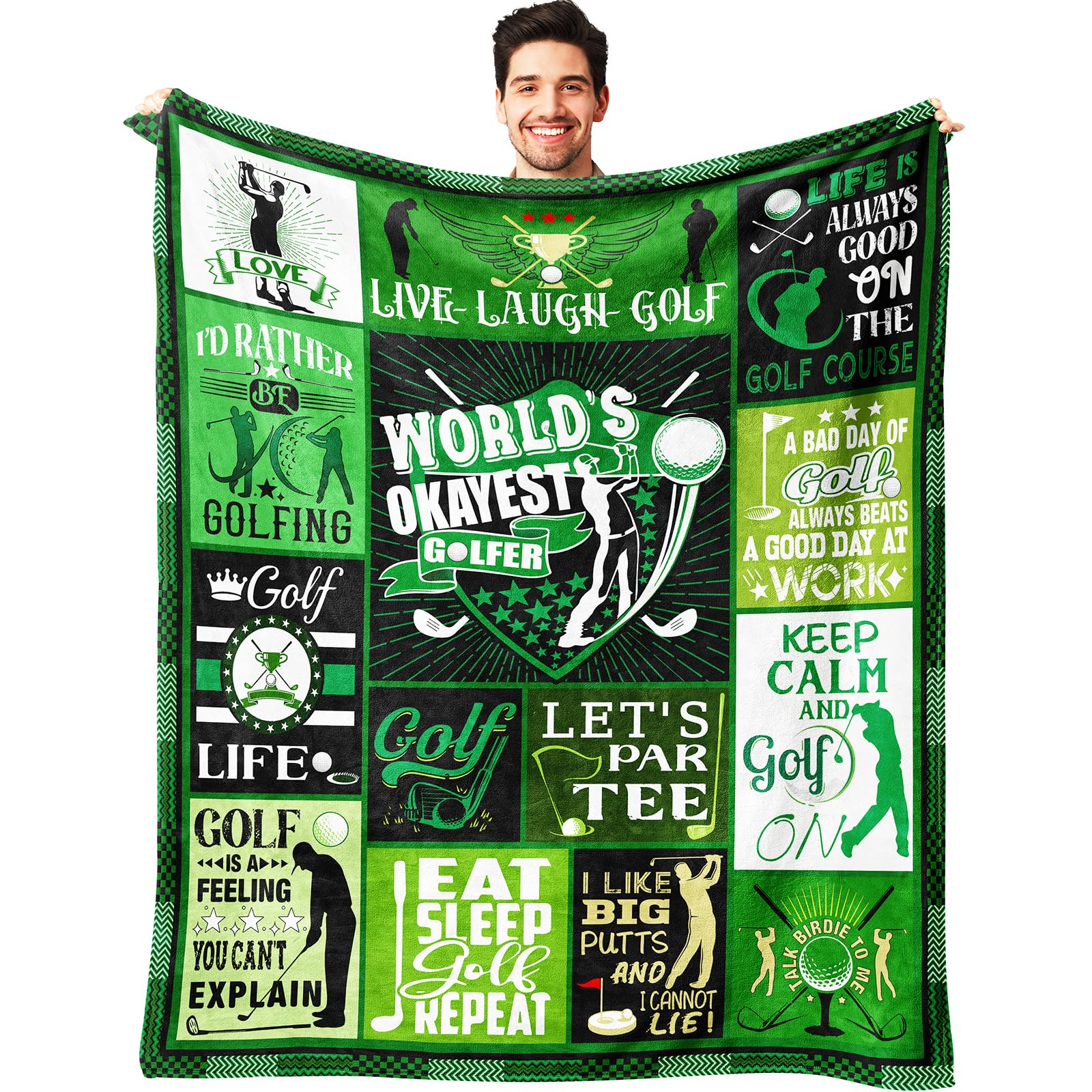 Golf Gifts for Men Blanket Ultra Soft Flannel Golfer Throw Blanket for Golf Lover Golfing Gifts Stuff 50"x40"