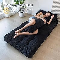 Vista 7 de MAXYOYO Folding Sofa Bed, Convertible Sleeper Chair with Pillow Foldable Mattress with Back Support, Portable Fold Out Chair Bed Comfy Floor Sofa