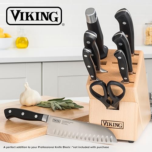 Miniatura 6 de Viking Culinary Professional - Juego de tallado de 2 piezas, cuchillo de acero alemán de 8 pulgadas y tenedor forjado