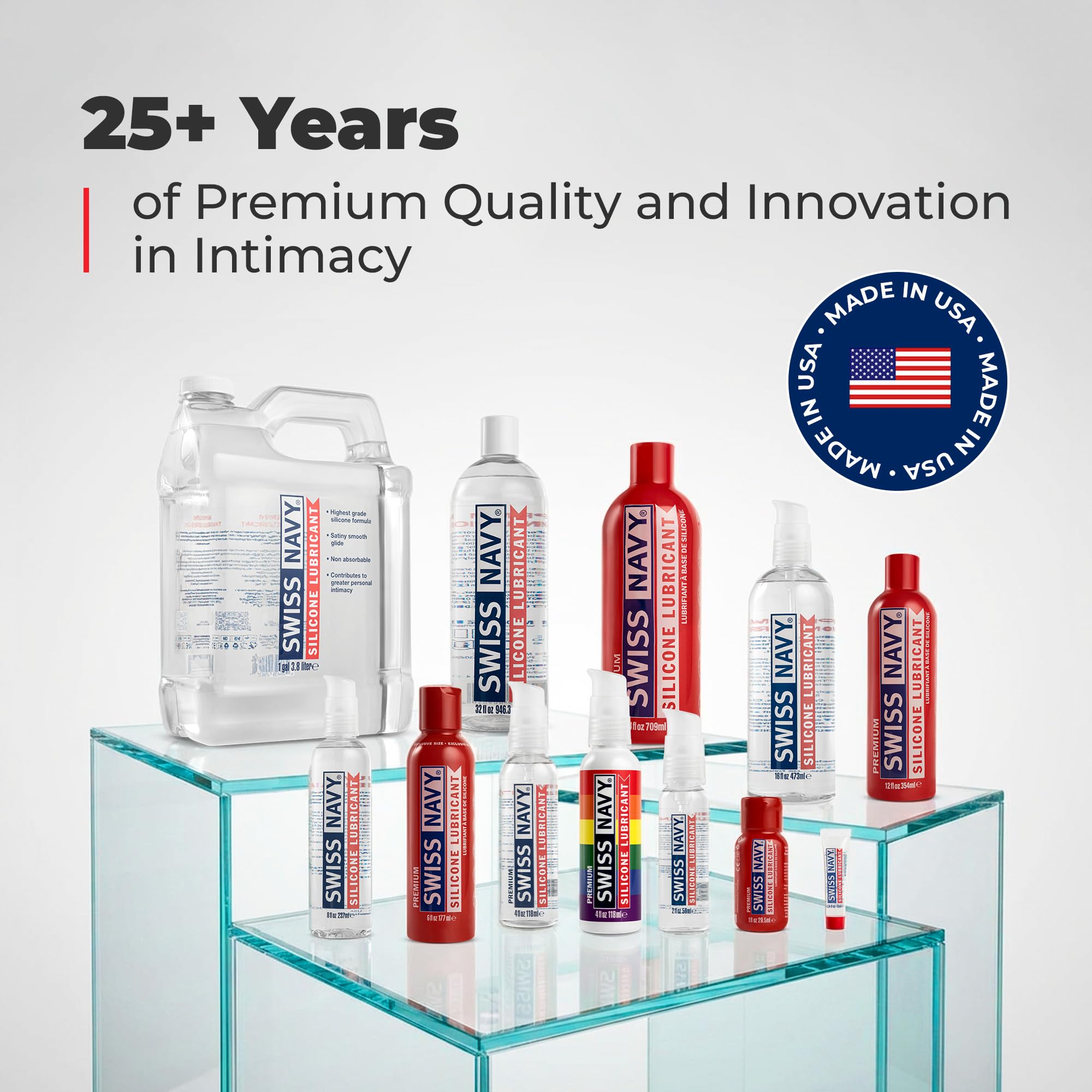 SWISS NAVY Lubrificante sessuale premium in silicone, 32 once, lubrificante per uomo, donna e coppia. MD Science Lab