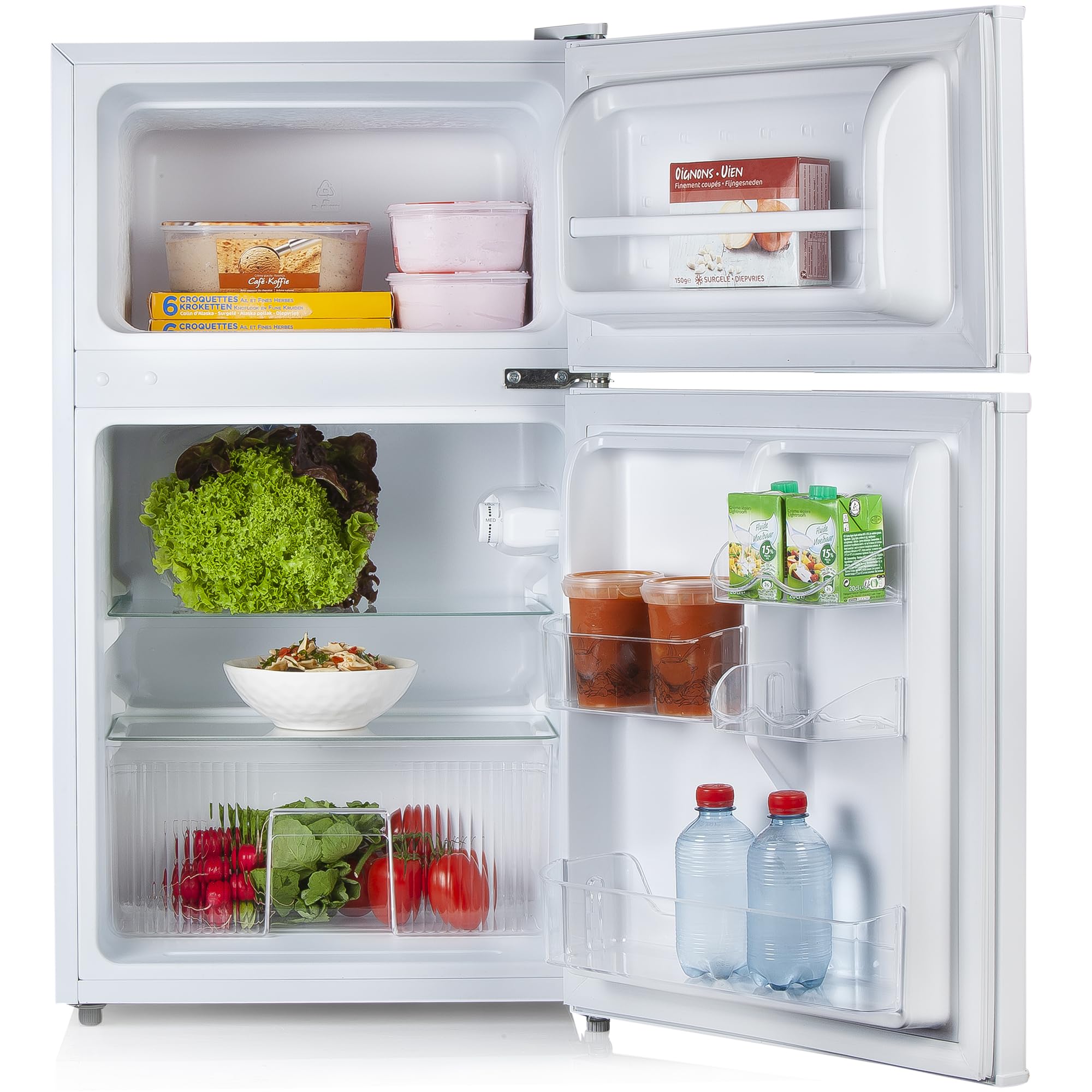 PRIMO PR156FR - Refrigerador congelador, mesa superior, 87 L, color blanco