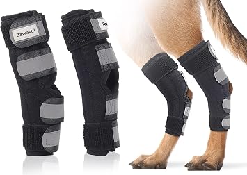 Dog Leg Brace for Rear Legs, Canine Hind Hock Brace, Joint Compression Warps Support for Back Leg with Injury Sprain, Wound Care and Loss of Stability from Arthritis Torn ACL CCL1 Pair