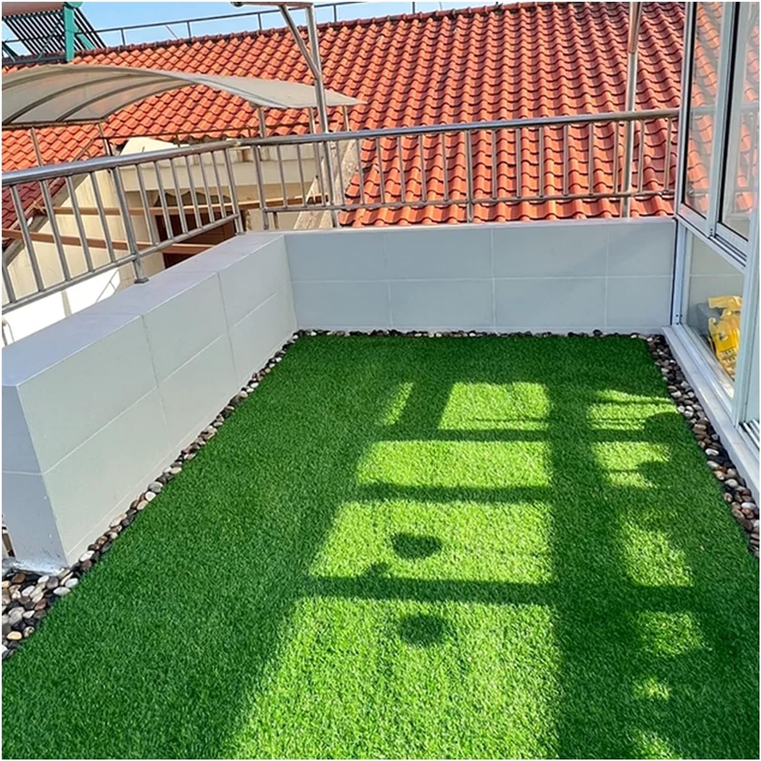 LNNNW Sztuczna trawa gazonowa Syntetyczna sztuczna trawa, balkon na zewnątrz, podwórko, nadający się do krojenia, sztuczny dywan z trawy dla zewnątrz