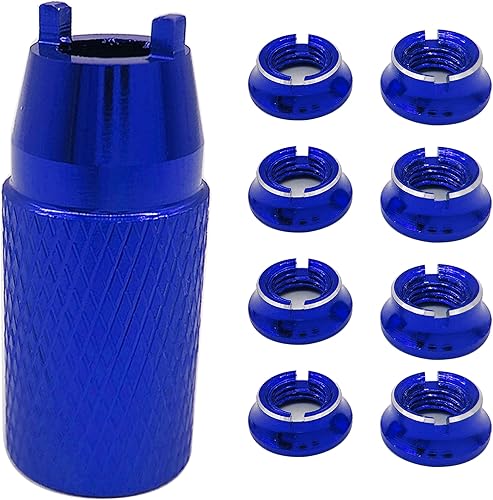 HOPLEX Tuercas de interruptor de transmisor de control RC de aluminio, 8 piezas y llave de llave de instalación para control remoto Futaba JRfrsky