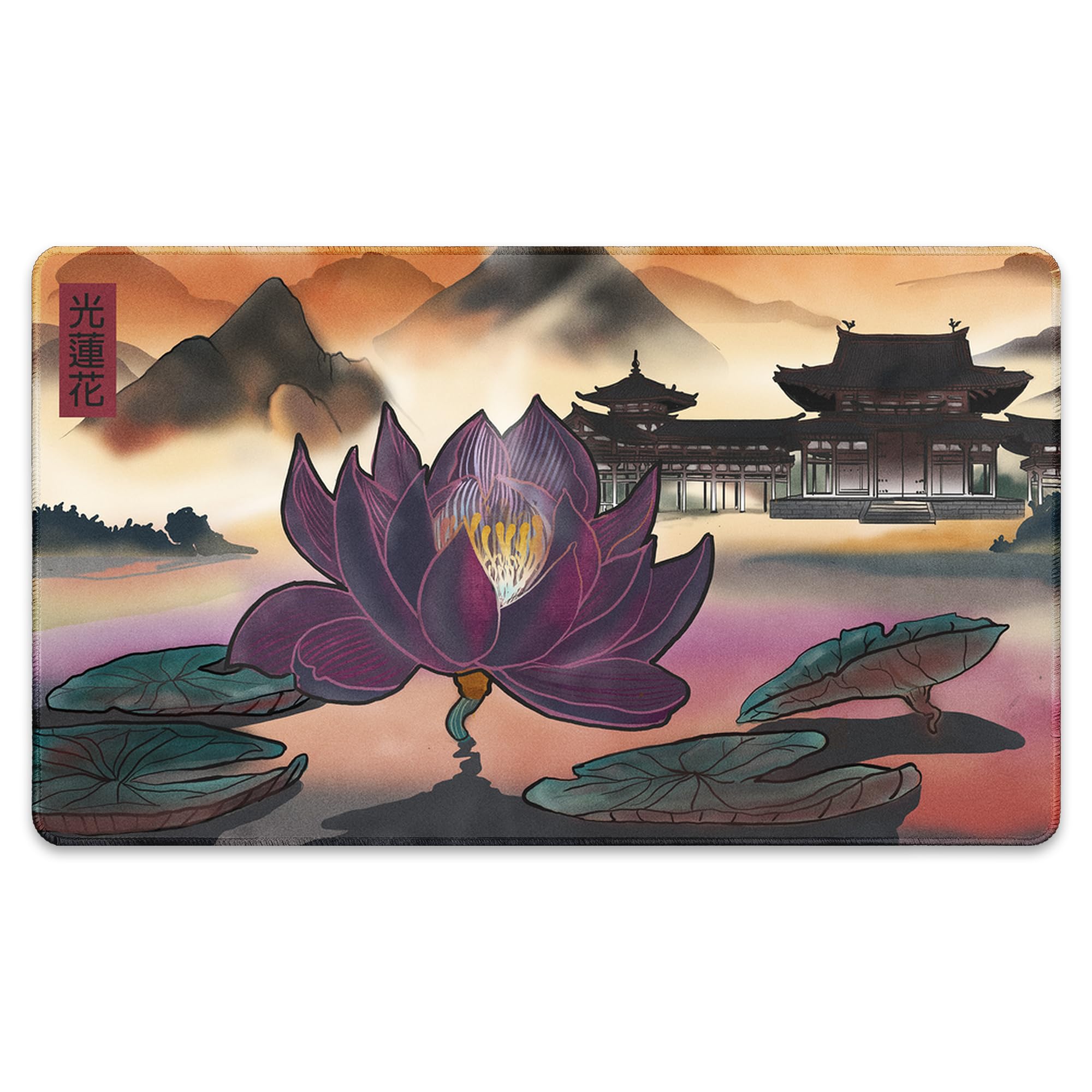 Light Lotus (Bordi cuciti) - Tappetino da Gioco MTG - Compatibile con Tappetino da Gioco Magic The Gathering - Gioca a MTG, YuGiOh, TCG - Disegni Originali