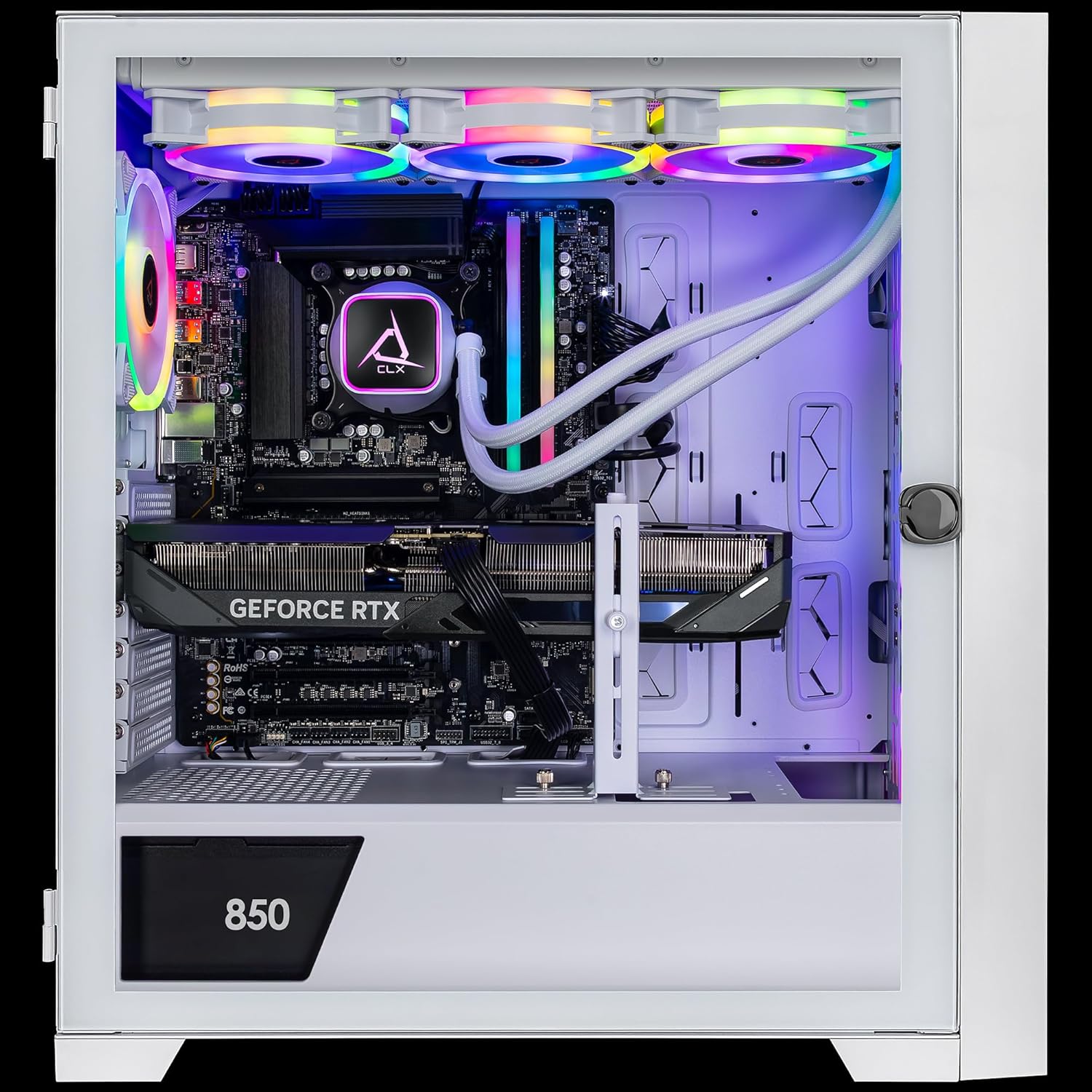 CLX Set Gaming PC - Intel Core Ultra 9 285K 3.7GHz, GeForce RTX 5070, 2TB NVMe M.2 SSD, 4TB HDD, 64GB DDR5 Memory, 360mm AIO, WiFi, Windows 11 Home, White