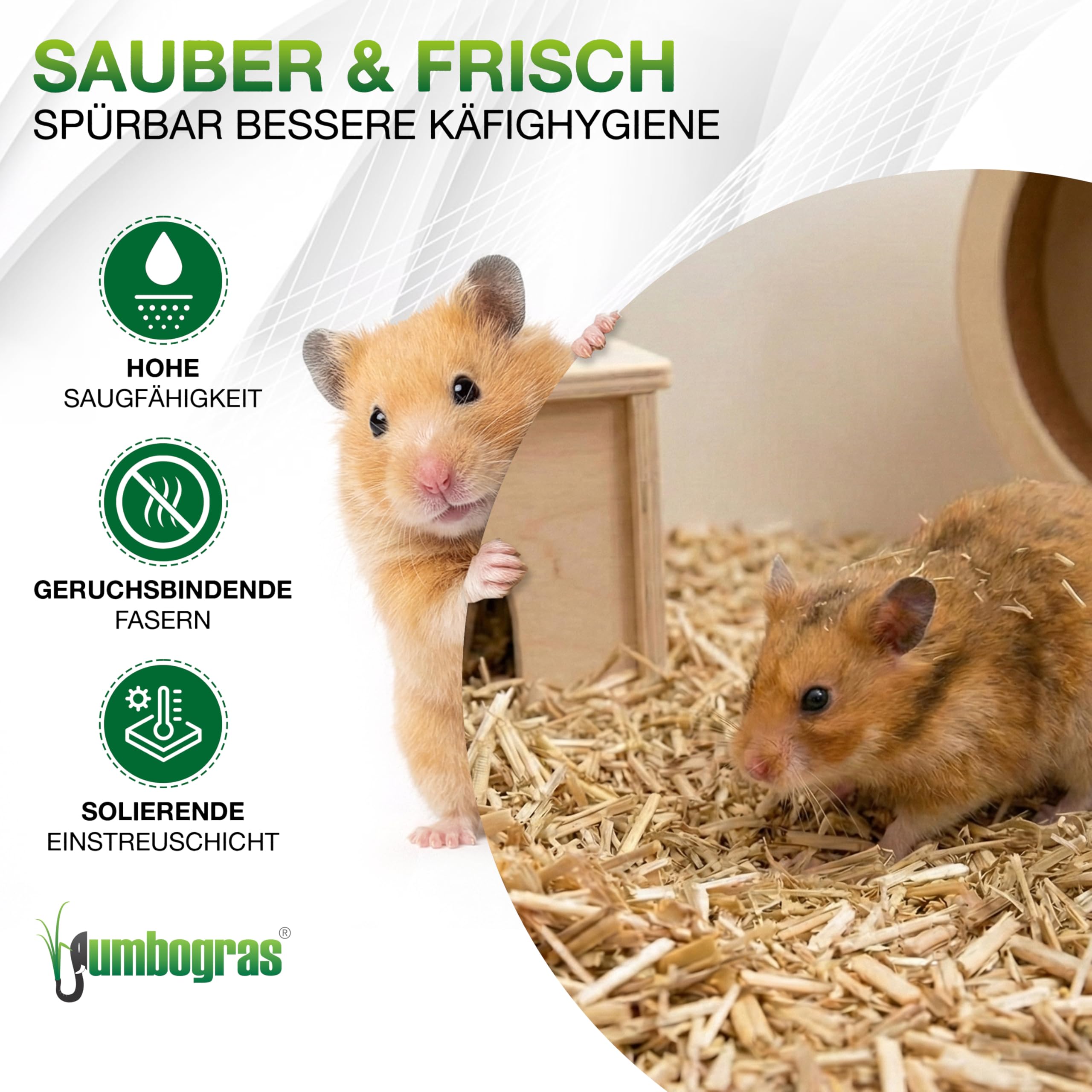 Kleintier-Einstreu Häckselgut Häcksel aus Miscanthus/Elefantengras für Hasen Kaninchen Maus Vogel Meerschweinchen - Kleintierstreu / Hamsterstreu statt Stroh- u. Hobelspäne für Käfig & Stall (2x 170l)
