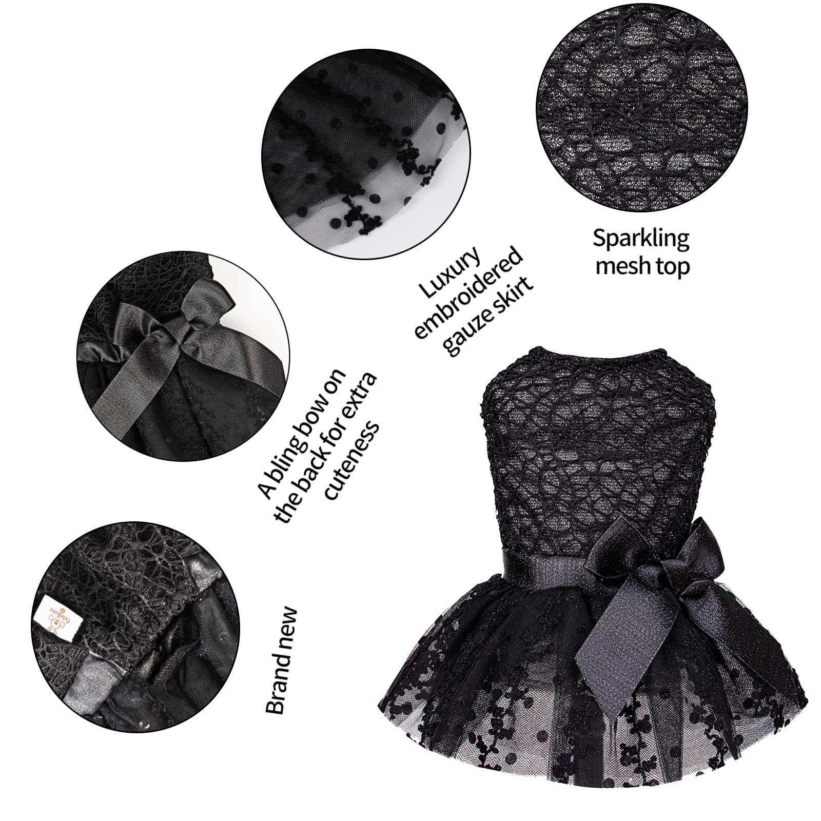 CuteBone Dog Birthday Dress Girl Puppy Skirt Tutu Cat Wedding Outfit Pet Party Clothes for Small Dogs Costume DD15M