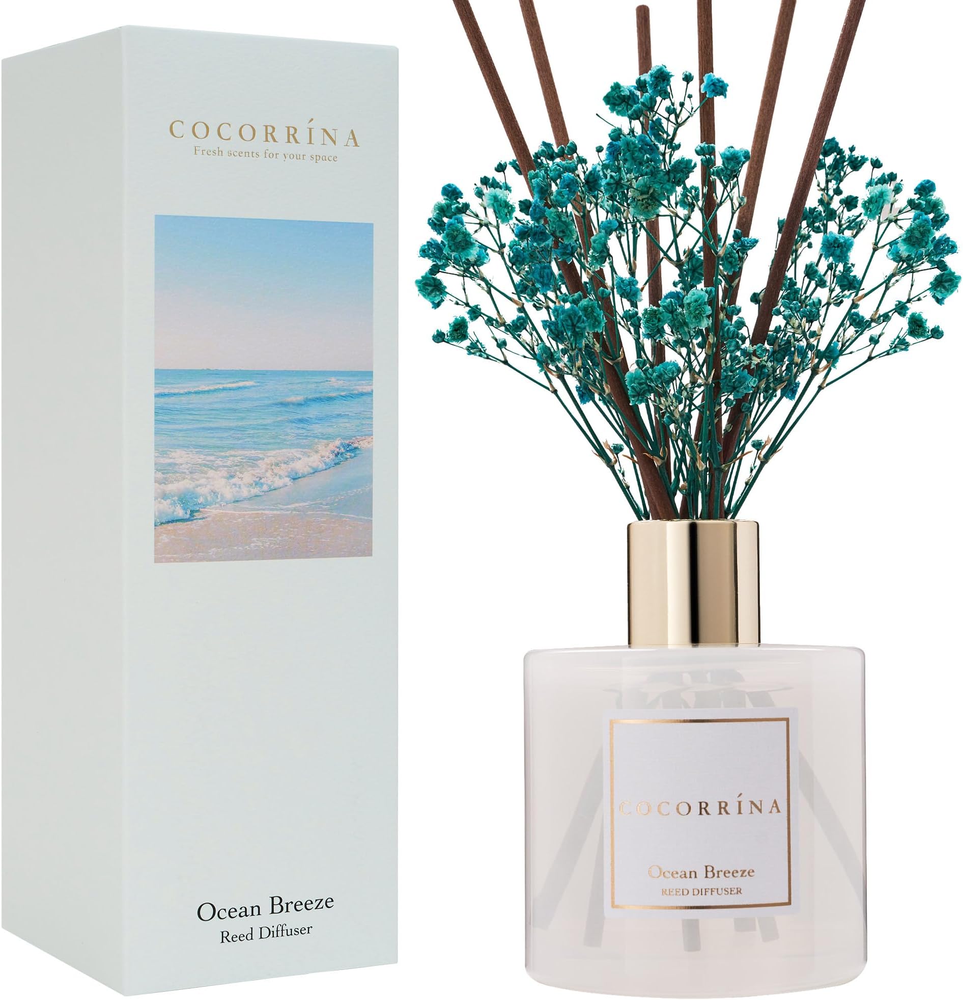 COCORRÍNA Reed Diffuser - 8 Sticks Reed Diffuser Room Reed Diffuser for Bathroom Shelf Decor