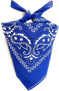 Balec Set of 3 Soft Cotton Scarf Wrap Shawl Neckerchief (Paisley Royal Blue)