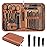 Nail Clippers Set, 26 Piece Manicure Set & Pedicure Kit, Stainless Steel Fingernail & Toenail Clipper Cutters, Professional Nail Care Tools with Luxurious Travel Case for Men and Women, Brown