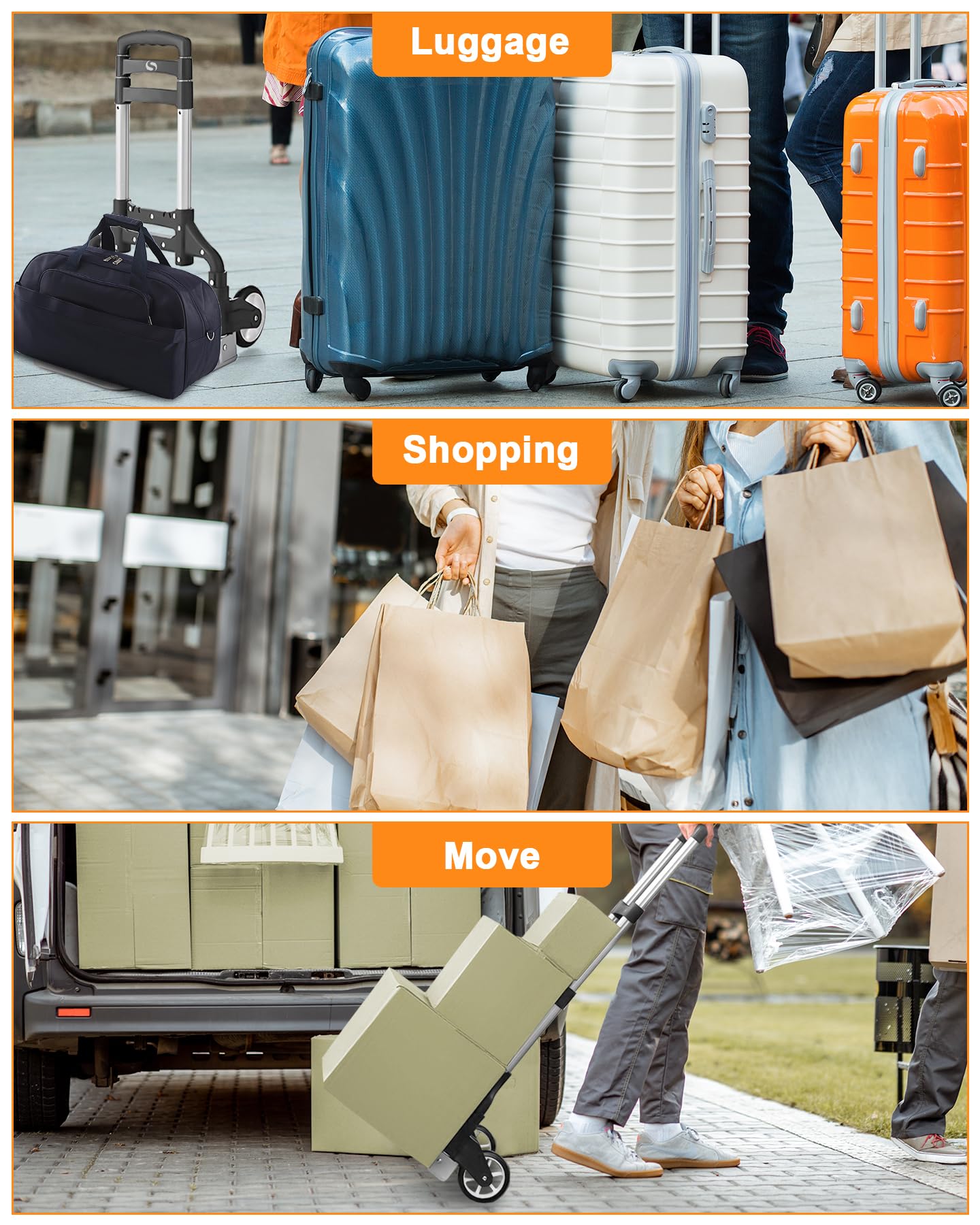 Carretilla Plegable, Carrito con Ruedas Plegable, carretillas Ligeras para mudanzas, Viajes, Compras, el Aeropuerto y la Oficina | Carrito móvil de aluminio ligero, carrito plegable portátil para carrito utilitario, viajes, compras, aeropuerto y oficina