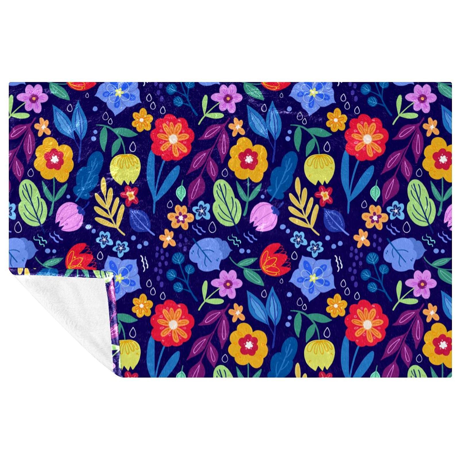 Couverture douce de pique-nique et camping au motif floral
