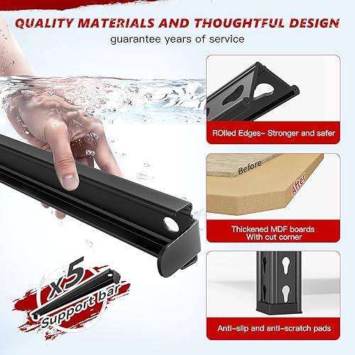 Miniatura 8 de REIBII Estantes de almacenamiento de 2020 LBS, estantería de garaje de 5 niveles, estantes de garaje ajustables y resistentes, estante de utilidad,