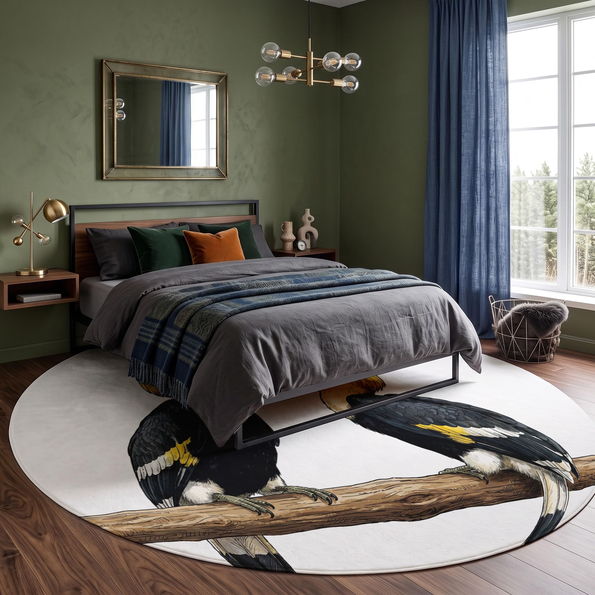 Tapis Aquarelle Vintage Animal Rond 180cm