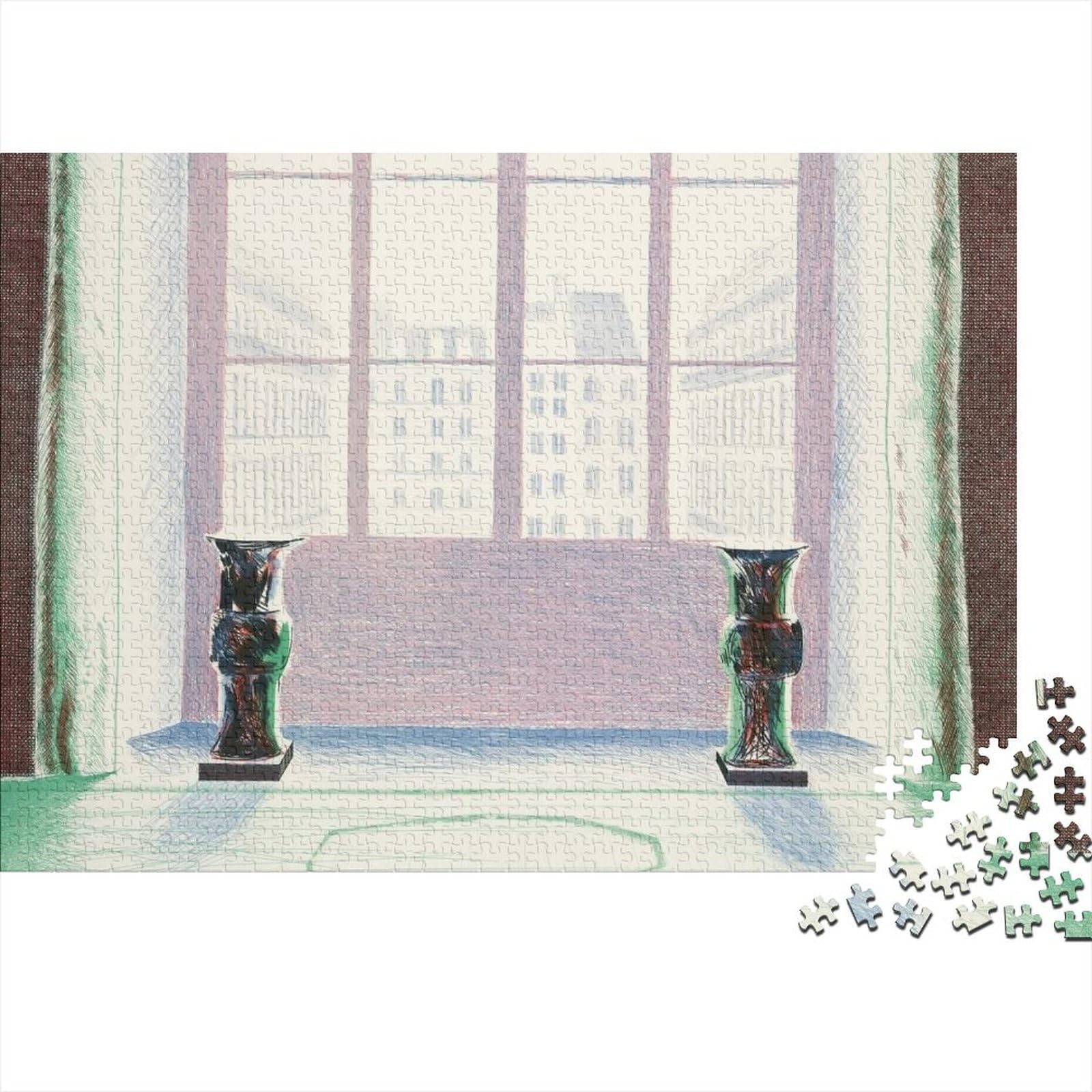 David Hockney 1000 Piece Jigsaw Puzzles for Adults Family Fun Gathering Educational Game Toys Jigsaws Puzzles 1000 Pieces for Gifts Wooden Puzzle1000 Pcs