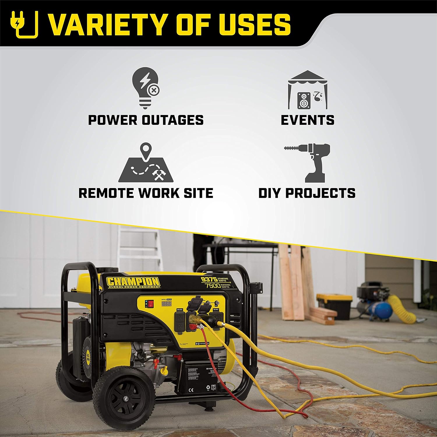 Champion Power Equipment 100813 9375/7500-Watt Portable Generator with Electric Start : Everything Else