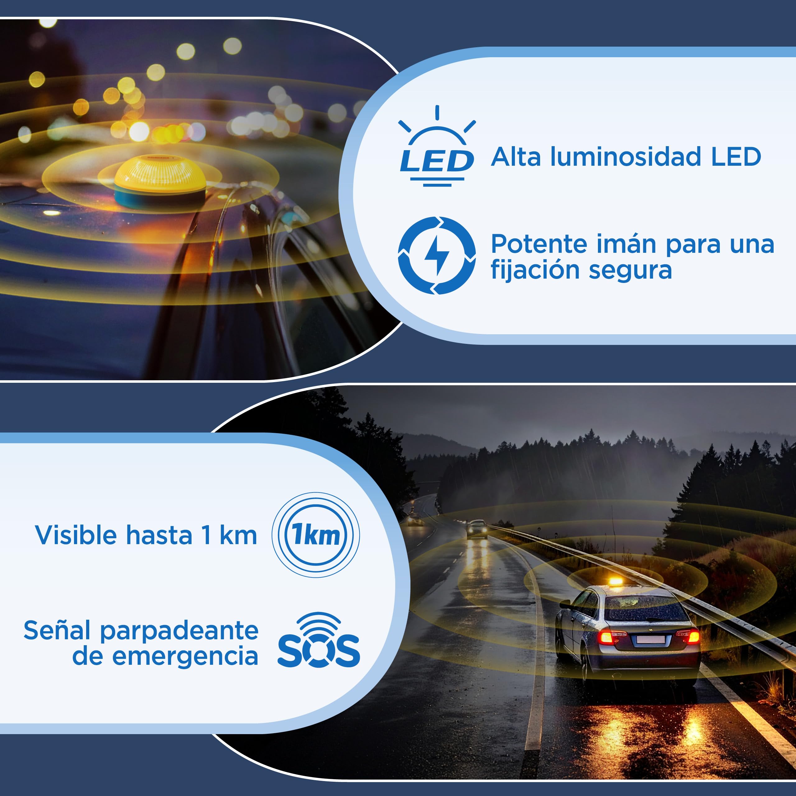 R3Di Baliza V16 Homologada DGT 3.0, Conectada hasta 2038, Uso obligatorio en España desde 2026, GPS + IoT incluidos 12 años, Luz LED 360° de Emergencia para Coche — view 5