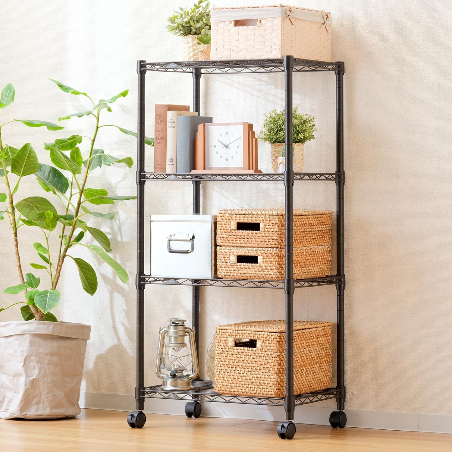 ドウシシャ ルミナス ノワール ラック 4段