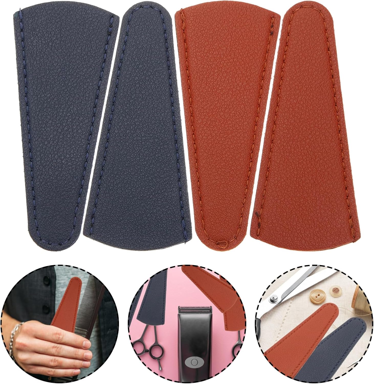 4pcs Leather Scissor Sheaths for Eyebrow Trimming Protection image 4
