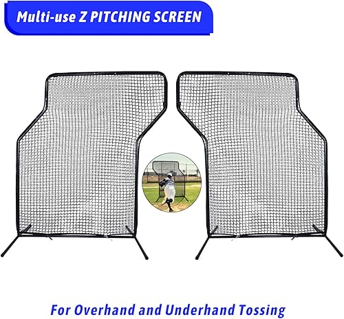 Miniatura 3 de Kapler Pantalla de béisbol para lanzar Z, pantalla protectora de red de lanzador resistente, pantalla de lanzamiento de béisbol sóftbol para