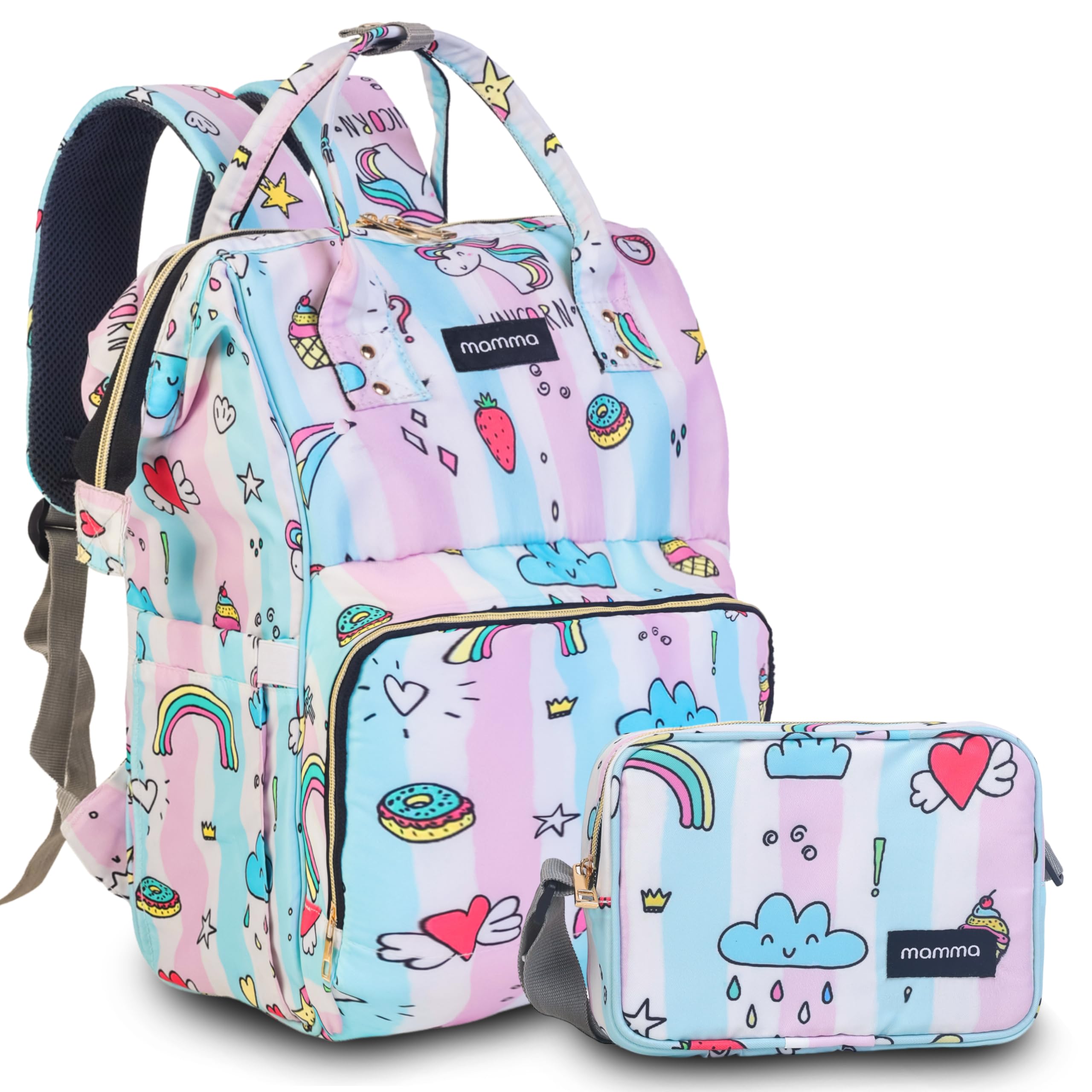 MAMMA Diaper Bag for Mothers for Travel | Baby Bag for Mother Travel, Diaper Bags for Mom and Hospital Bag for Delivery Women Includes Small Diaper Handbag for Day Outings with 9 Month Warranty