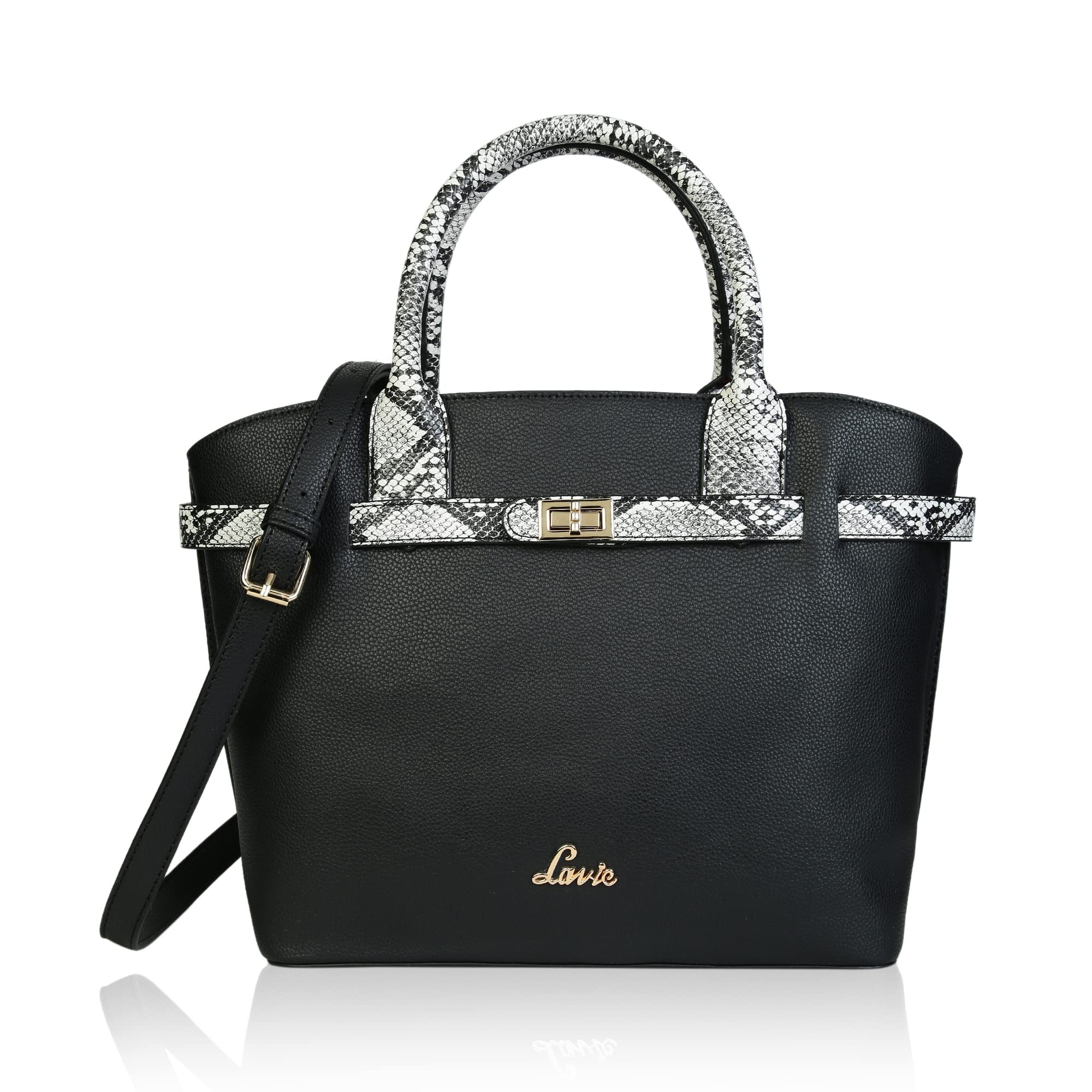 Lavie Womens Python Fally Medium Satchel(Black) (B0B4VTFQ64) Amazon Price History, Amazon Price Tracker