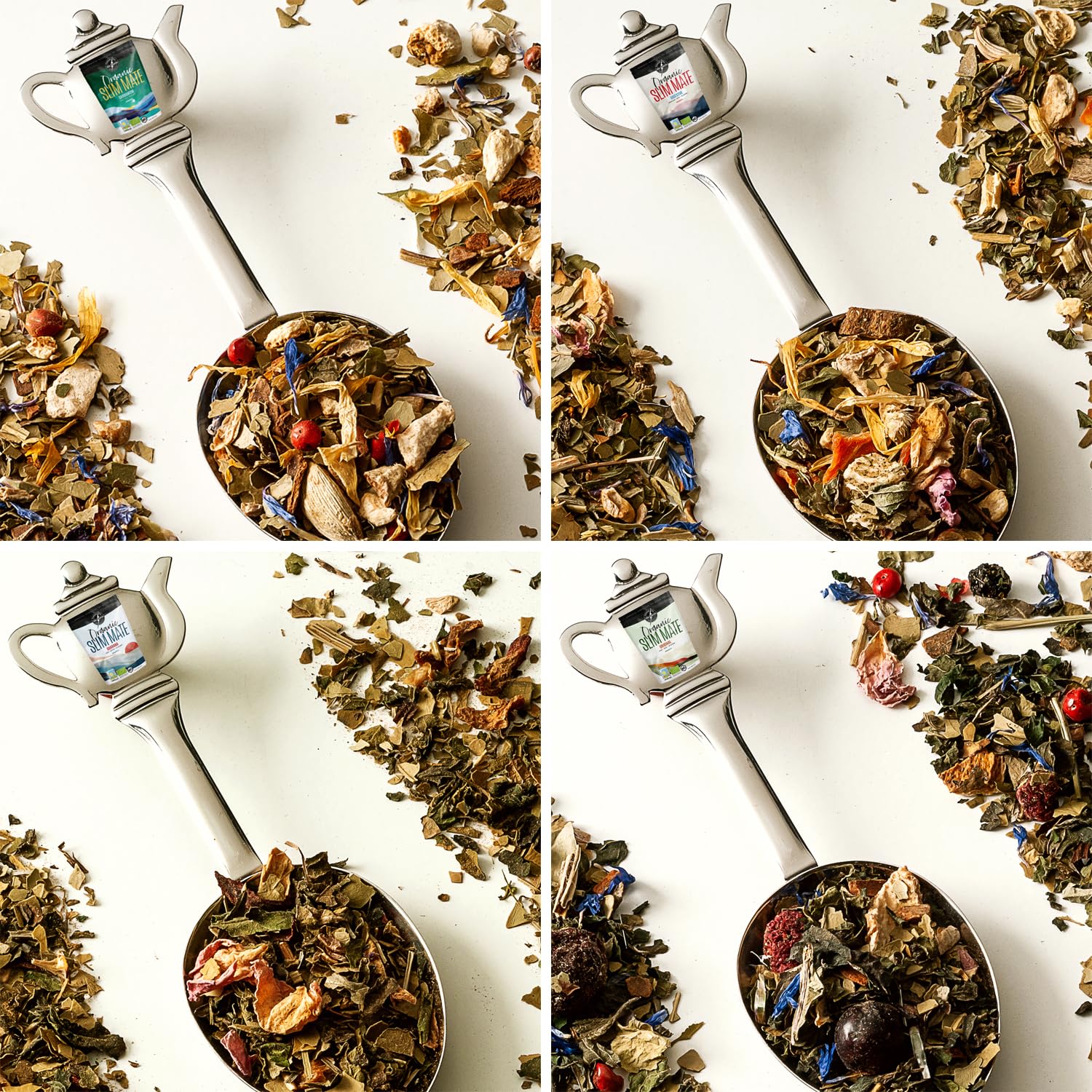 Yerba Mate BIO Slim con Frutas y Hierbas Depurativas – Surtido de Tés e Infusiones a Granel 4×100 g | Pack de Tés Premium 100% Ecológico | Infusiones Regalo | Energizante, Digestivo, Drenante y Detox