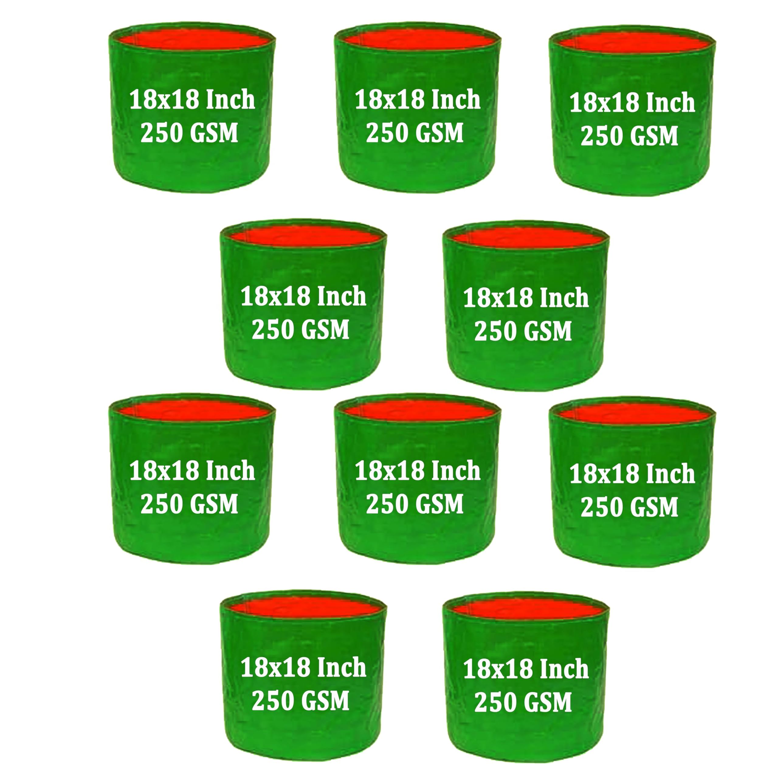 IAgriFarm HDPE UV Treated 18"x18" 250 GSM,Pack of 10, Round Green Color Plant Grow Bag,Suitable for Terrace and Vegetable Gardening (B09Z6WD9QJ) Amazon Price History, Amazon Price Tracker