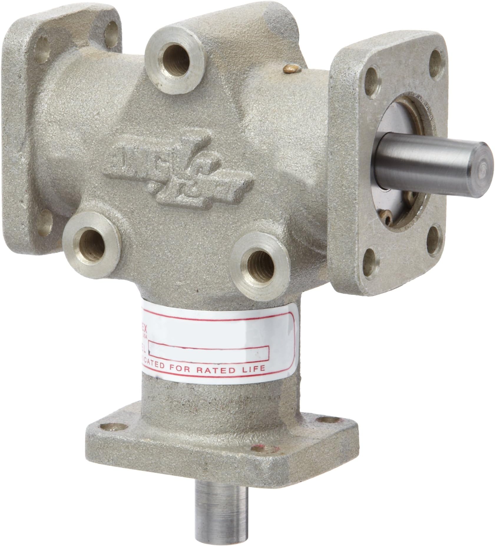AndantexR3003-2 Anglgear Right Angle Bevel Gear Drive, Universal Mounting, Single Output Shaft, 3 Flanges, Inch, 3/8" Shaft Diameter, 2:1 Ratio, 11 Hp at 1750rpm