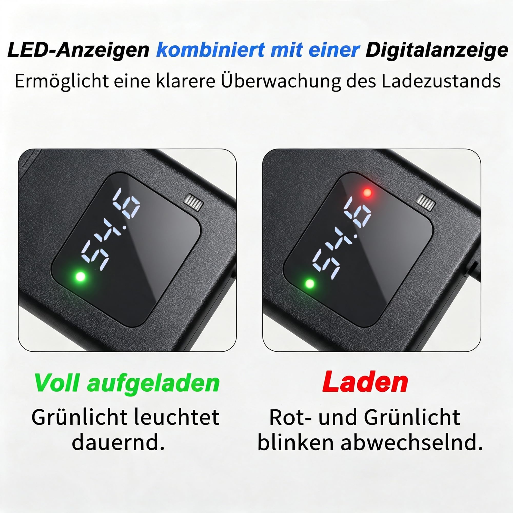 Chargeur 54,6 V 2 A pour scooter électrique, compatible avec batteries au lithium 48 V | XLR 3 broches, indicateur de tension LED, ventilateur, fonctions de protection, convient également pour les vélos électriques