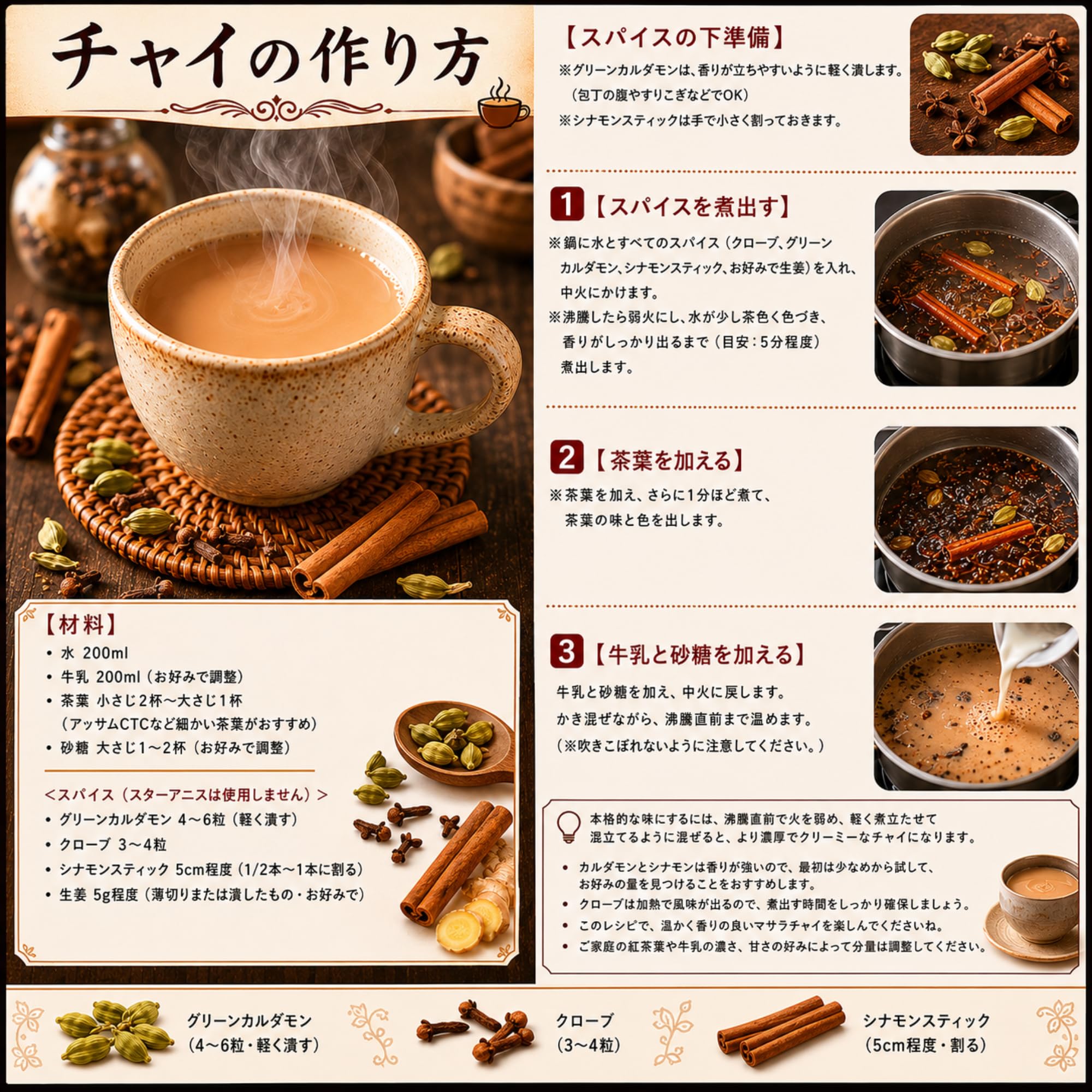 Amazon | MamRasoi ホール スパイス セット 各50g (クローブ シナモン 