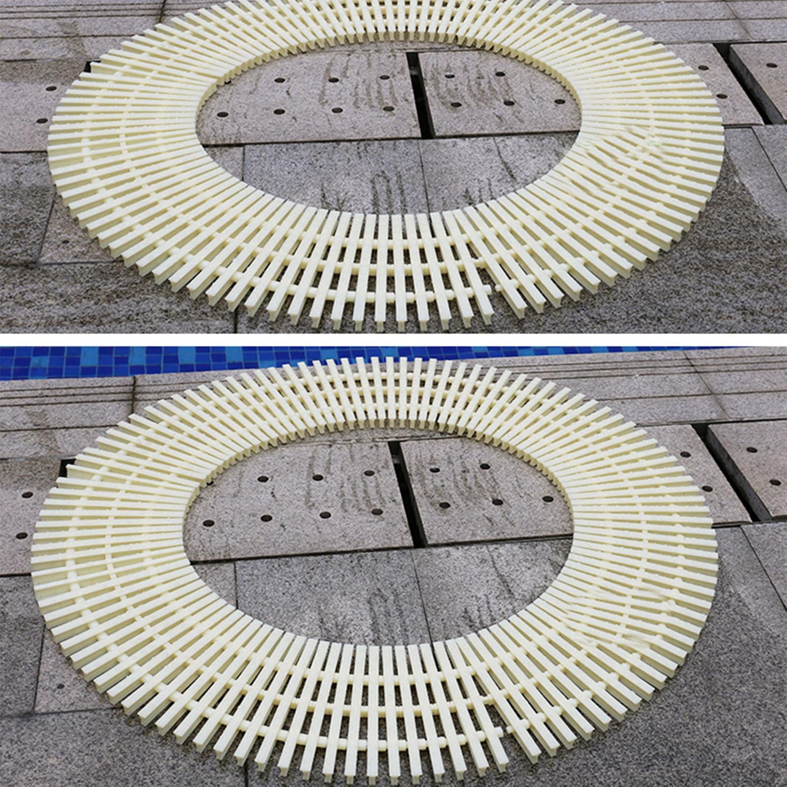 Generico Griglia di Scarico per Piscina ad Alta Resistenza, Tappetino in plastica ABS a 3 Fori con Texture a Rombi, capacità di carico 250 kg, Ideale per Uso Interno ed Esterno (20 cm, Set da 5)