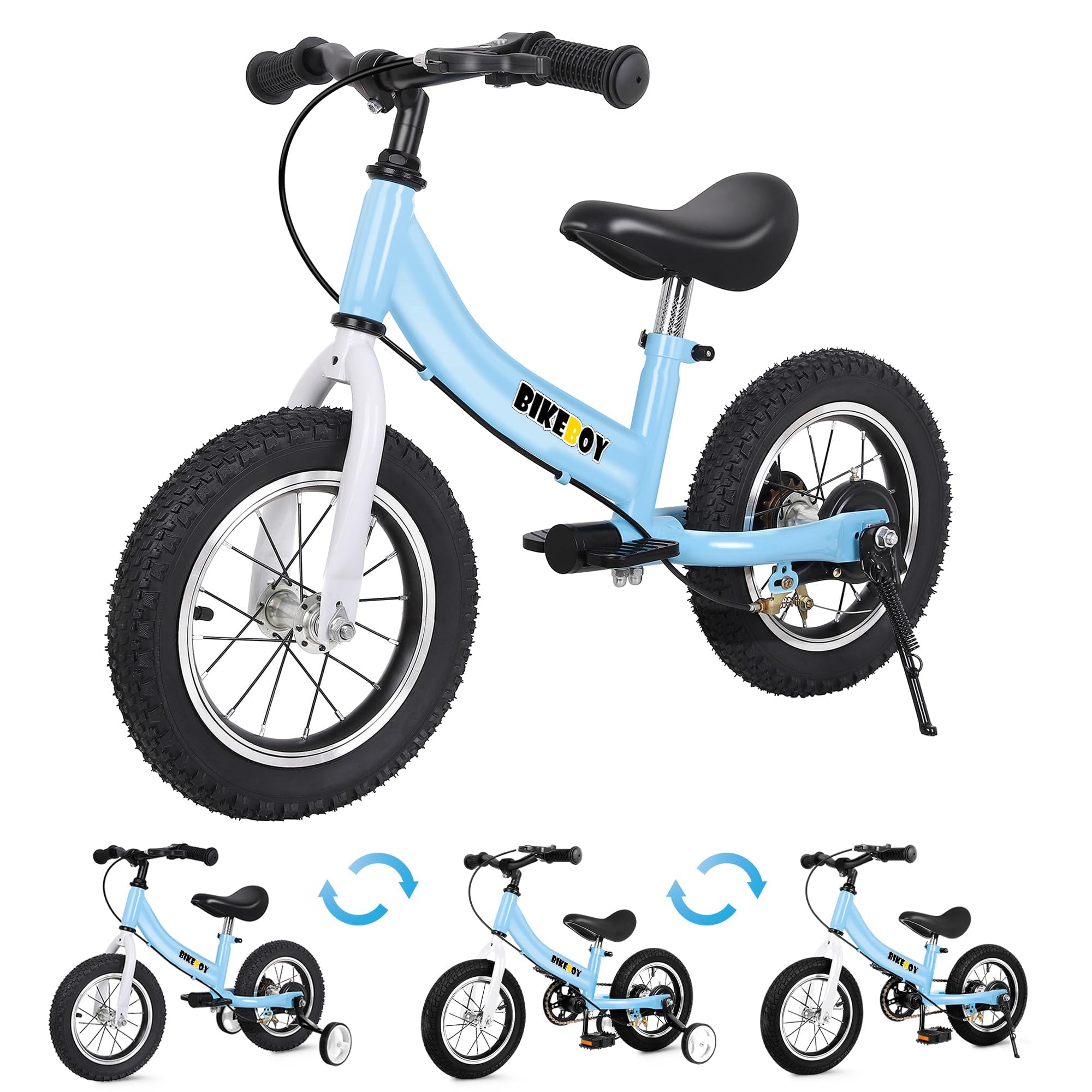Balance Bike 2 in 1,The Dual Use of a Kids Balance Bike and Toddler Bike, for 2 3 4 5 6 7 Years Old -12 14 16 Inches with Training Theory, Brake, Pedal