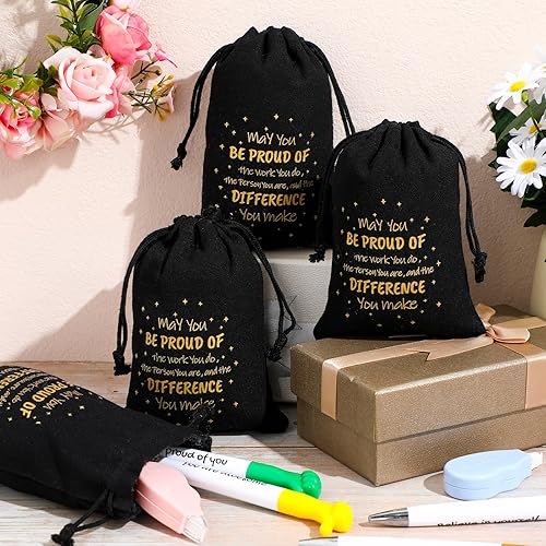 Miniatura 6 de Fumete 50 bolsas con cordón para regalo de agradecimiento a los empleados, bolsas para empleados, compañeros de trabajo, bolsas de regalo de