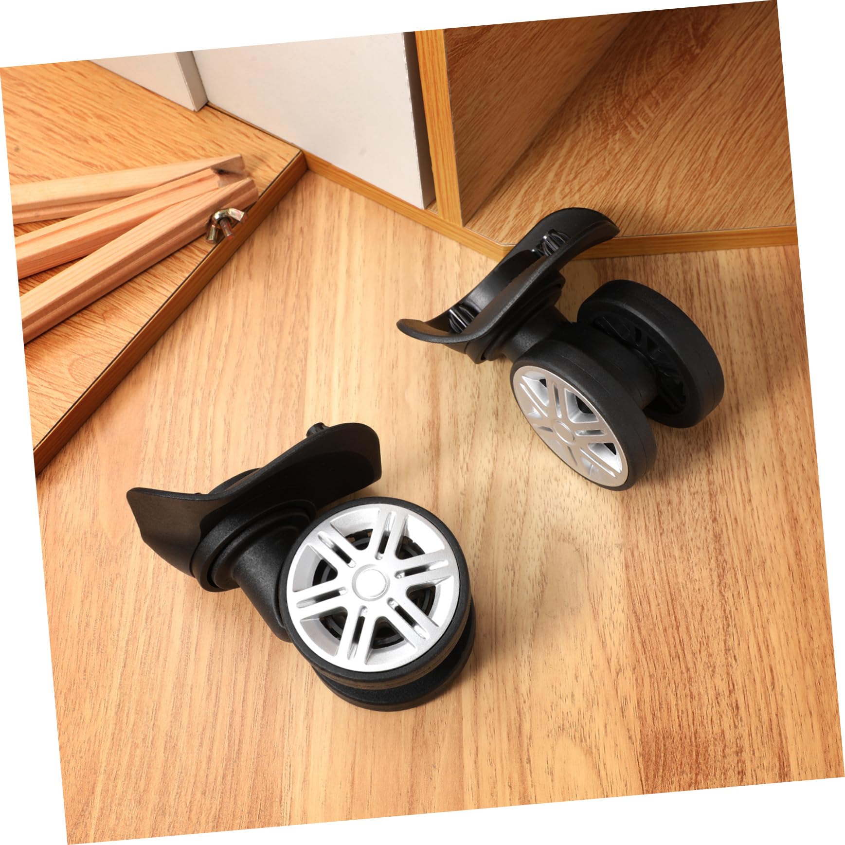 Lot de 4 roulettes pour Valise en Abs Design Double-Roue, Remplacement Compatible Trolley, Direction Flexible Suspendre Renforcée