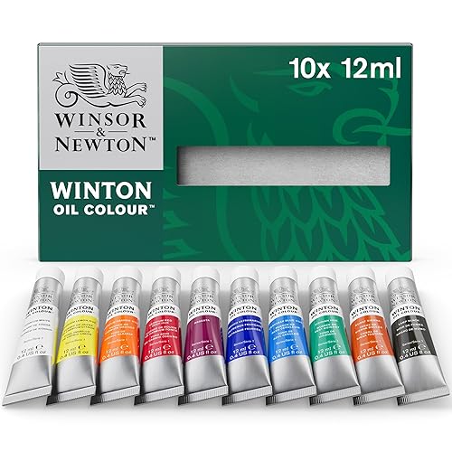 Winsor & Newton Winton Oil Color Paint Set, 10 x 12ml Tubes