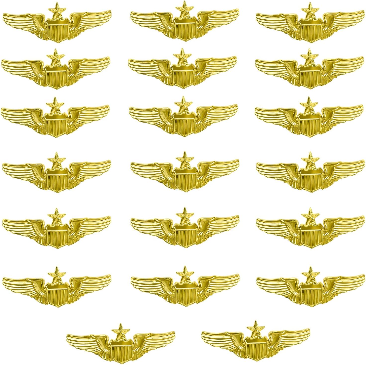 Airplane Pin,Pilot Wings Pin,Gold Air Force Senior Pilot Wing Badge,Pilot Costume Lapel Pins,Metal Aviator Pins for Hat Shirt Uniform Costume,Gift for Flight Schools & Graduation