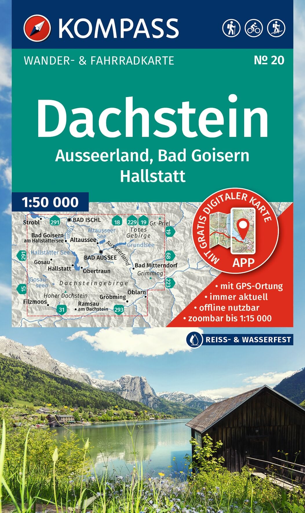 KOMPASS Wanderkarte 20 Dachstein, Ausseerland, Bad Goisern, Hallstatt 1:50.000: Wander- und Fahrradkarte in einem - inklusive Offline-Verwendung in ... Radwege. Skitouren. Langlaufen. Reiten.