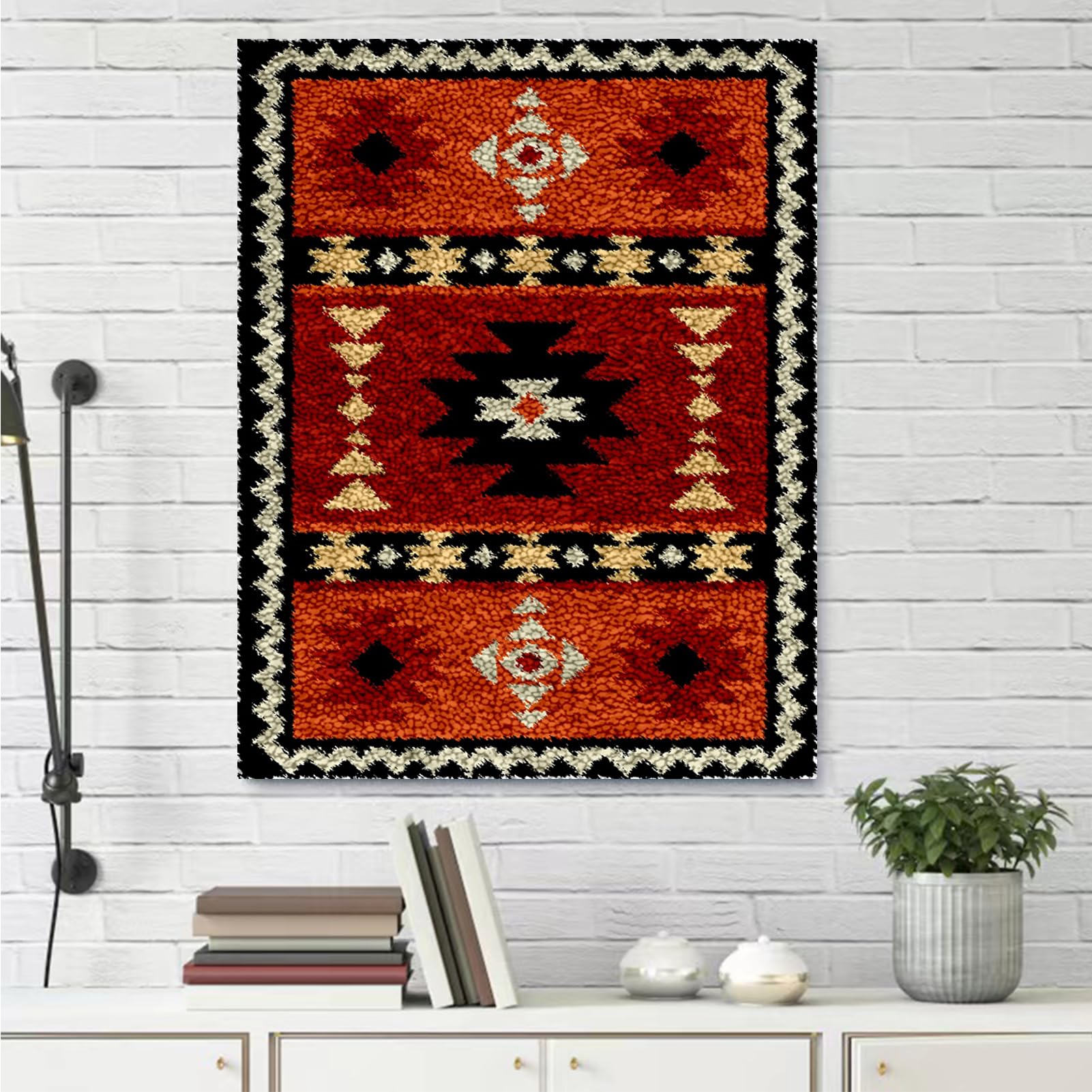 Kit per tappeto da adulto, kit fai da te con ricamo e tela stampata, grande 130 x 150 cm, filato all'uncinetto, cuscino per pavimento per la decorazione della casa