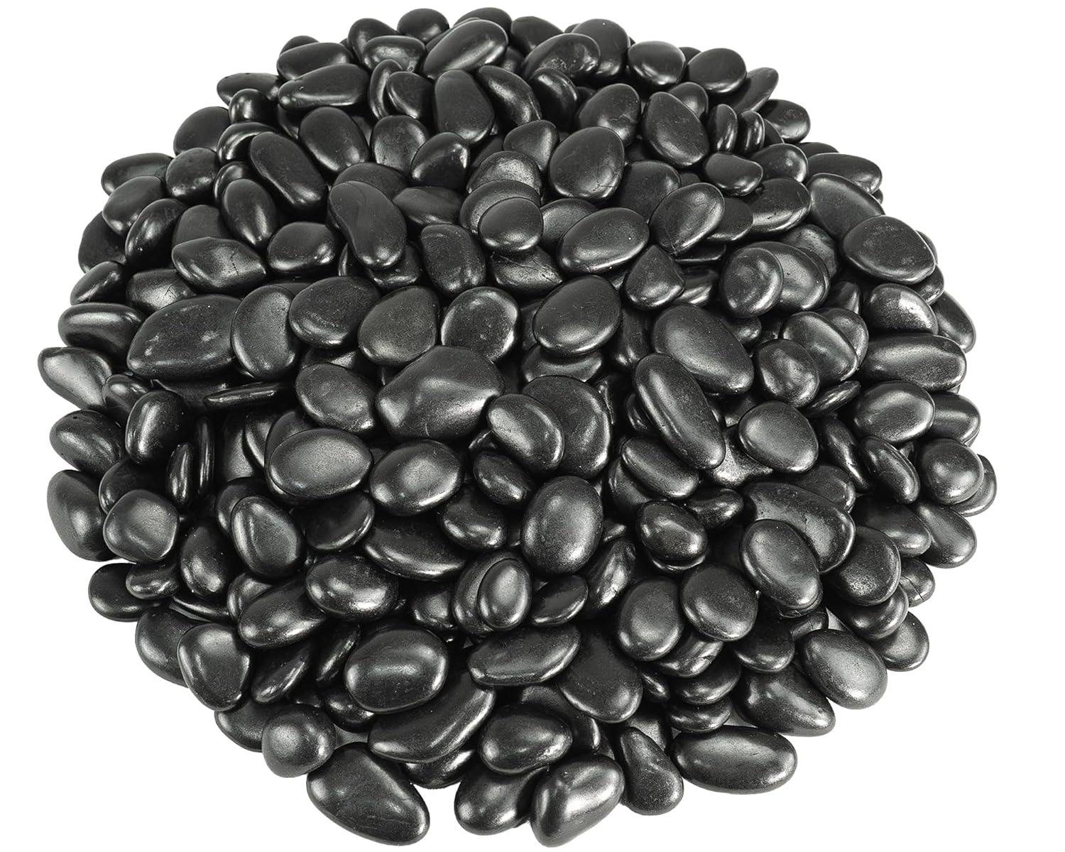 River Rocks for Landscaping, 20lbs Black Pebbles for Indoor Plants, 1-2 Inch Decorative Rocks for Planters, High Polished Stones for Vase Filler Fish Tank Garden