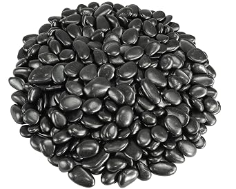 Pebbles for Indoor Plants, 2lbs Black Pebbles 0.5-1.2 Inch Decorative River Rocks for Planters, High Polished Stones for Vase Filler Fish Tank Landscaping Garden