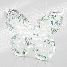 "Be Proud of The Work You Do" Inspirational Butterfly Acrylic Plaque Teacher and Colleague Appreciation Desktop Decor, Meaningful Thank You Gift
