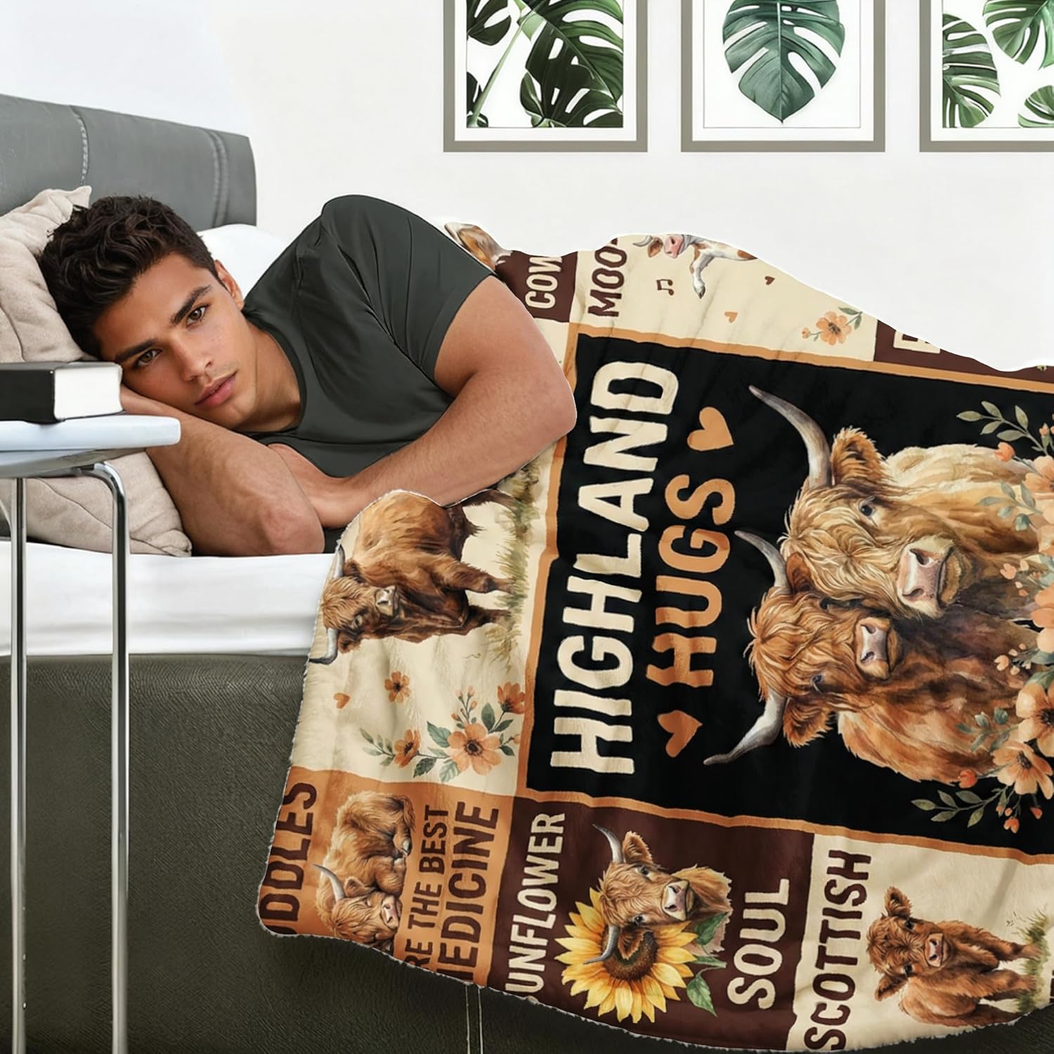 Cow Print Decor Bedding Throw Blanket Soft Cute Flannel Animal Print Throw Blanket Funny Cow Lover Best Warm Gifts Home Decor Gifts for Friends,Family,Wife,Self 50"x60" (Cow3) - Image 6