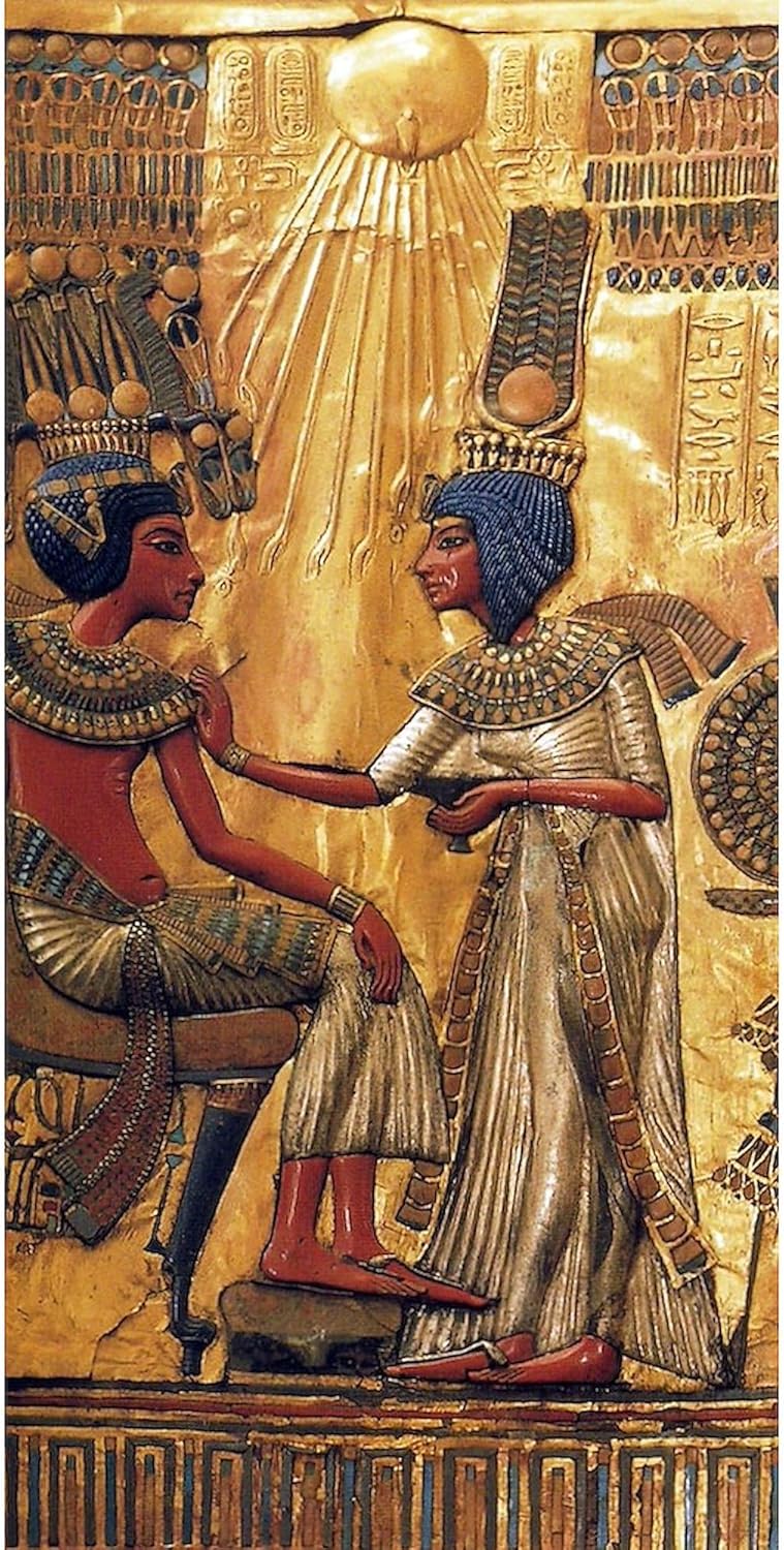 CafePress Tutankhamun Ankhesenamun Egypt Gold 30"x60" Absorbent Cotton Back, Soft Beach, Pool Towel