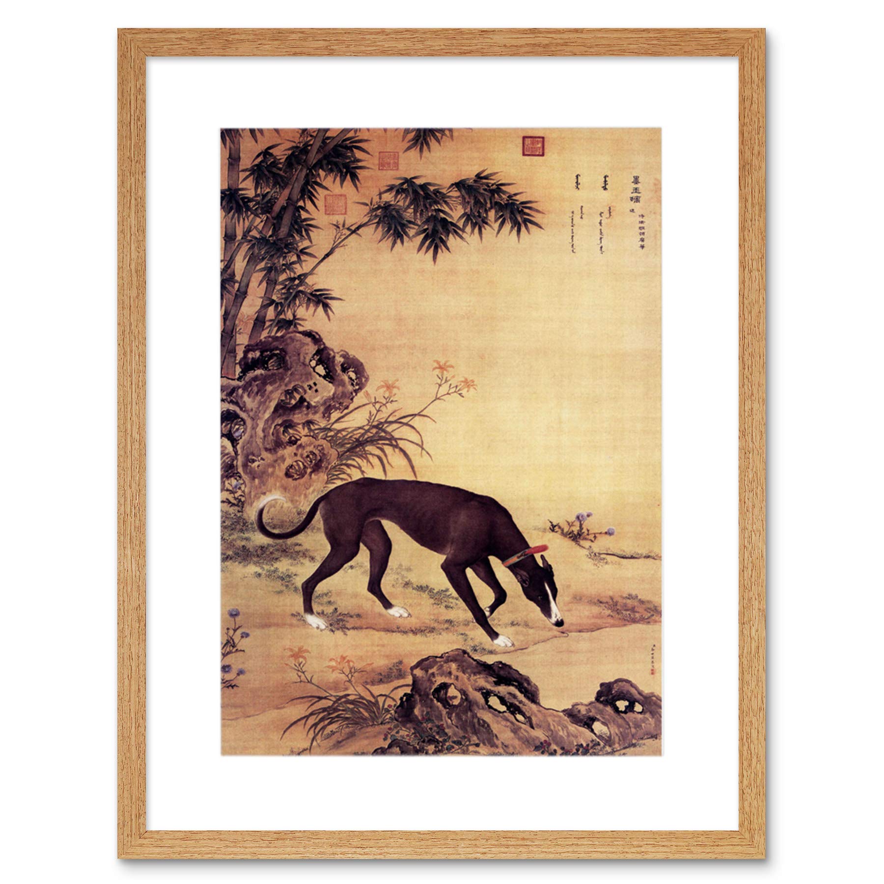Wee Blue Coo Animal Castiglione Ten Prized Dogs Moyuli Greyhound Framed Wall Art Print