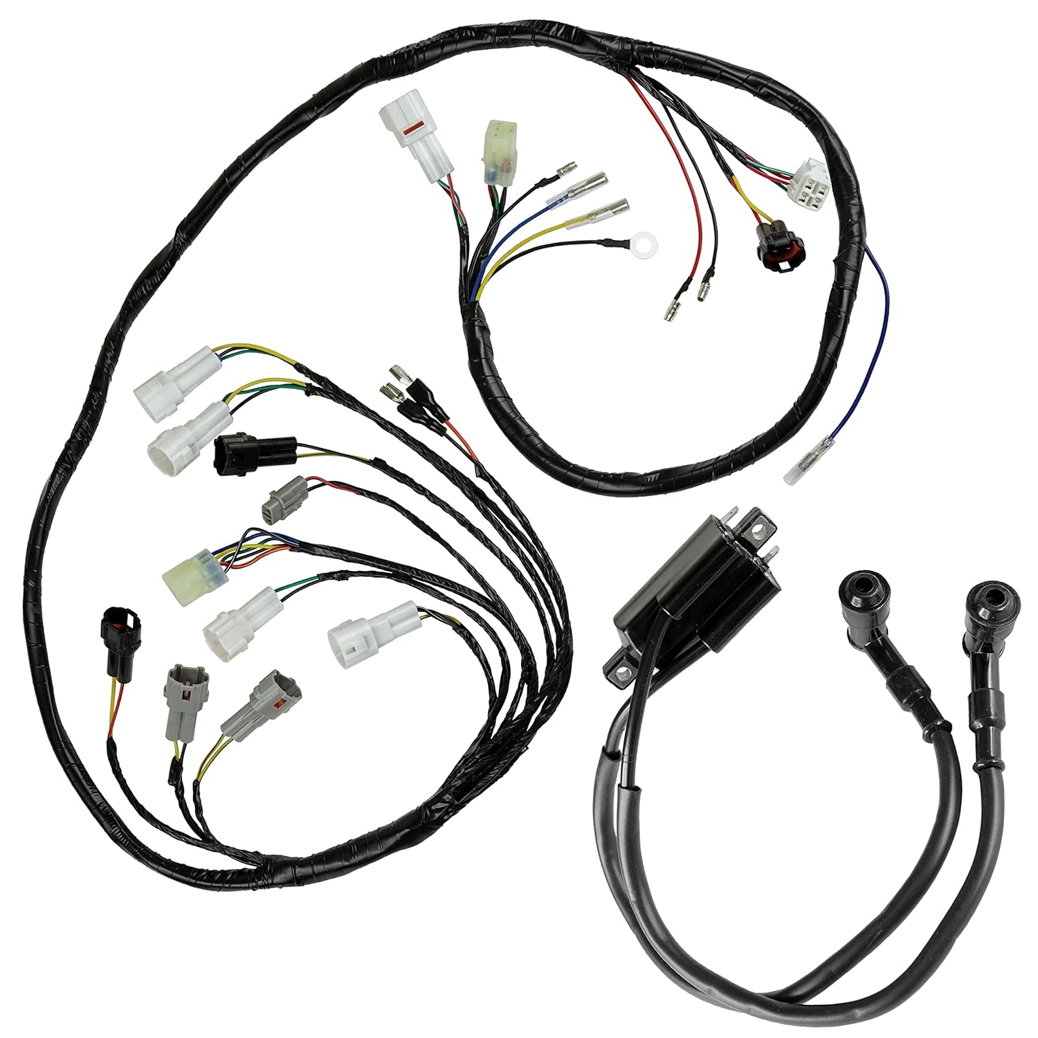 Caltric Wire Harness with Ignition Coil Compatible with Yamaha Banshee 350 YFZ350 2002 2003 2004 2005 2006