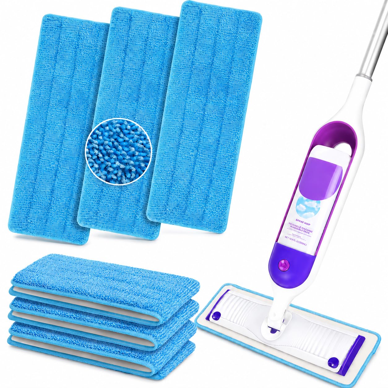 Amazon.com: 6 Pack Reusable Microfiber Mop Pads Compatible with